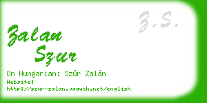 zalan szur business card