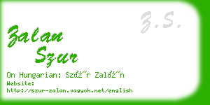 zalan szur business card